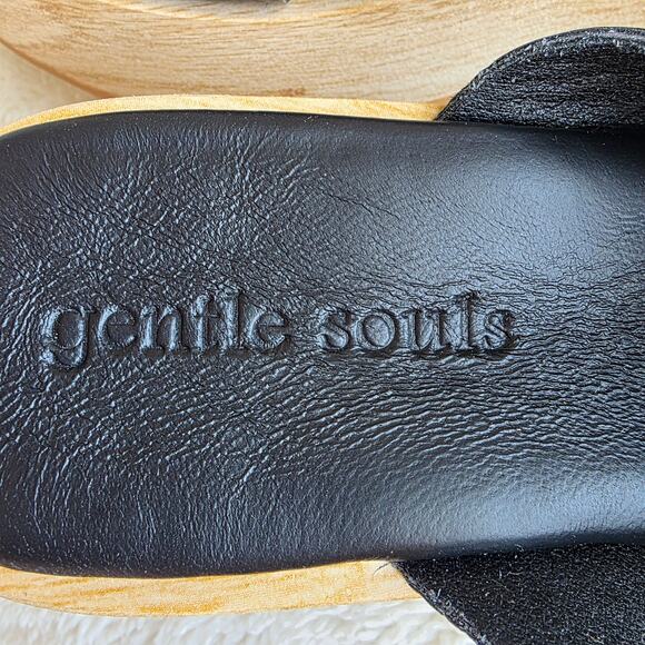 NEW Gentle Souls Women's Orion Crisscross Slip On Platform Sandal Size 10M Black - Picture 4 of 5